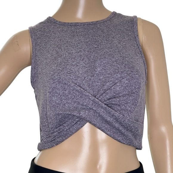 Zobha Tops - Zobha Heathered Purple Crop Top Small